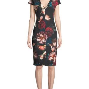 Black Halo Greyson Floral Sheath Dress